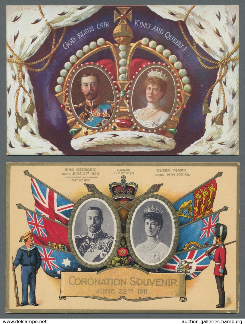 Großbritannien: 1911, (June 22), Coronation Of King George V, Five Different "Coronation Souvenir Ca - Other & Unclassified