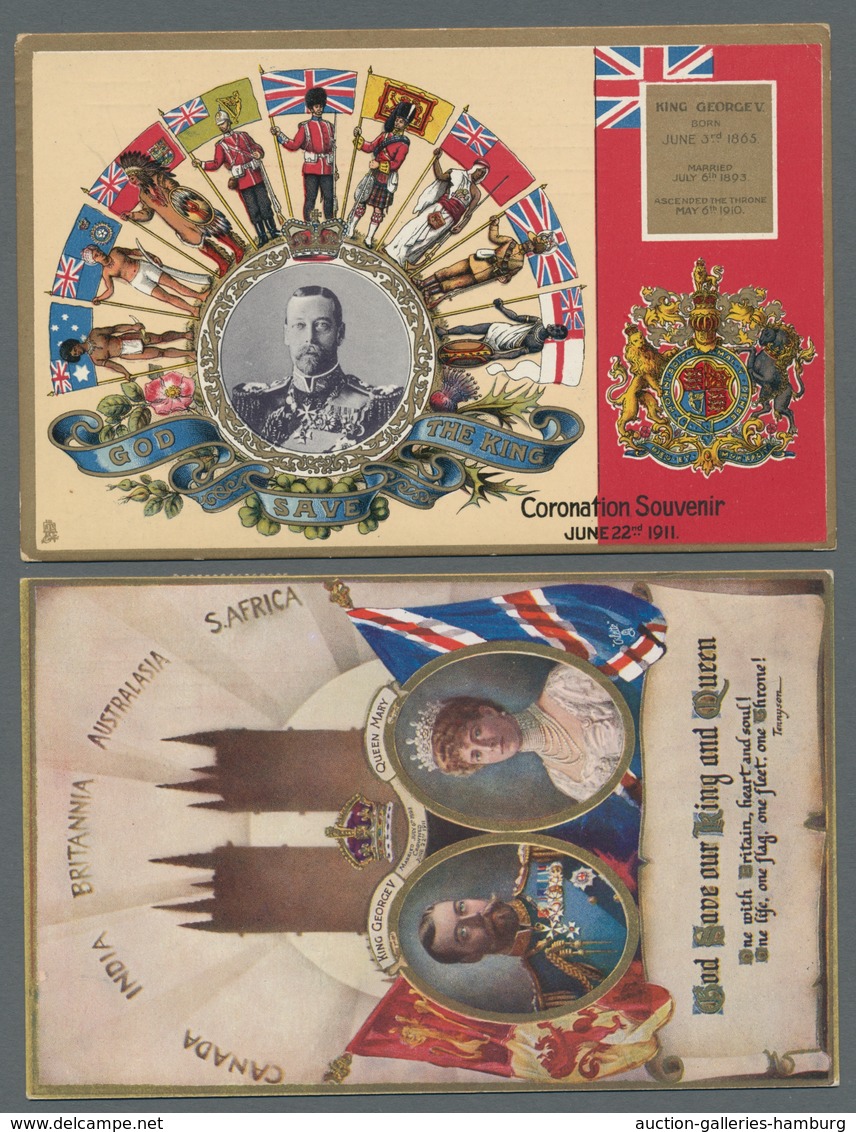 Großbritannien: 1911, (June 22), Coronation Of King George V, Five Different "Coronation Souvenir Ca - Other & Unclassified