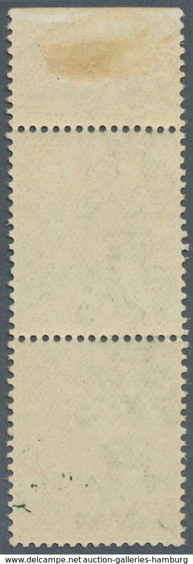 Großbritannien: 1913, ½d. Green, Top Marginal Vertical Pair, Showing Variety "top Stamp With Large P - Other & Unclassified