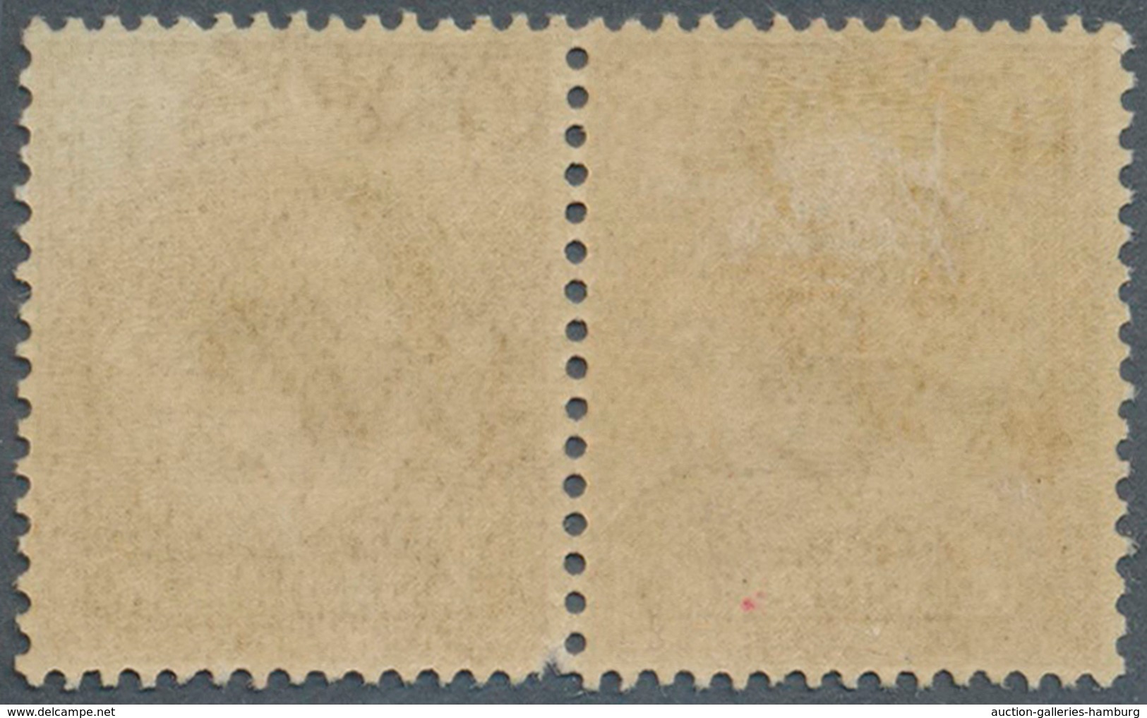 Großbritannien: 1913, 1s. Bistre-brown, VARNISH INK, Horiz. Pair, Left Stamp Hinged, Right Stamp Unm - Other & Unclassified