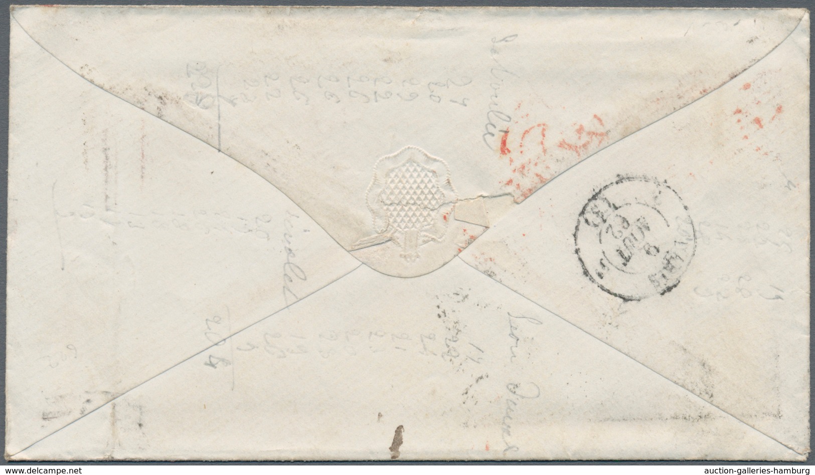 Großbritannien - Stempel: 1862, 2 X 4 D Bright Red QV, Slightly Overlapping Multiple Franking, Tied - Postmark Collection