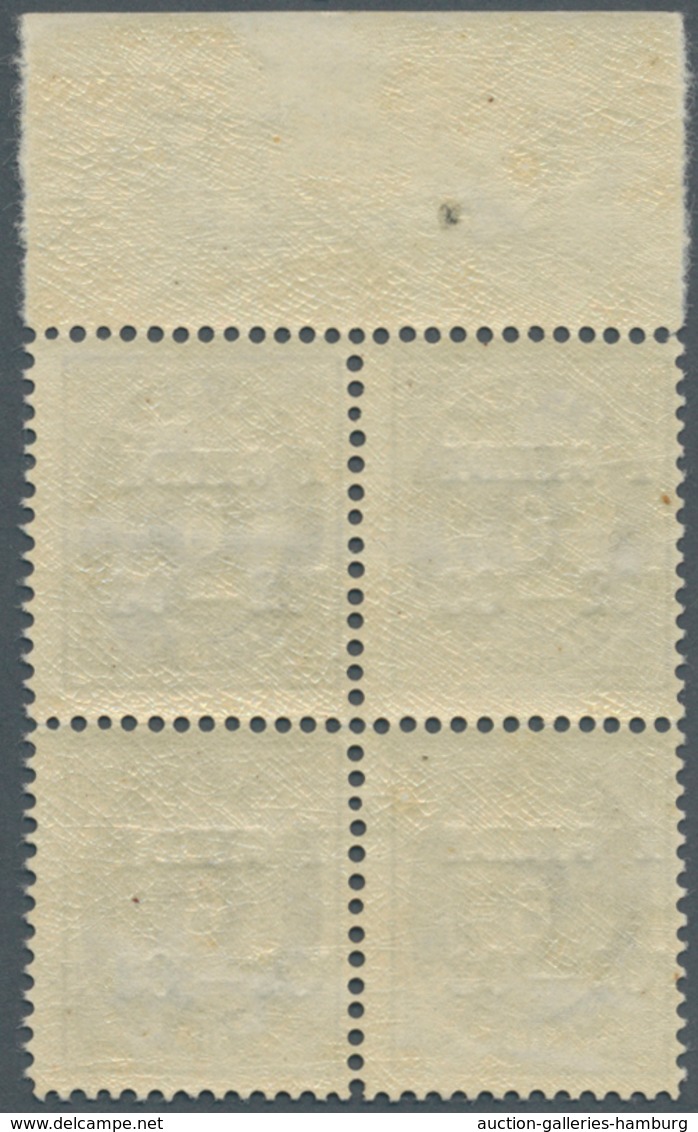 Island: 1902, Gildi Overprints, 6a. Grey, Perf. 12¾, BLACK Overprint, Top Marginal Block Of Four, Br - Sonstige & Ohne Zuordnung