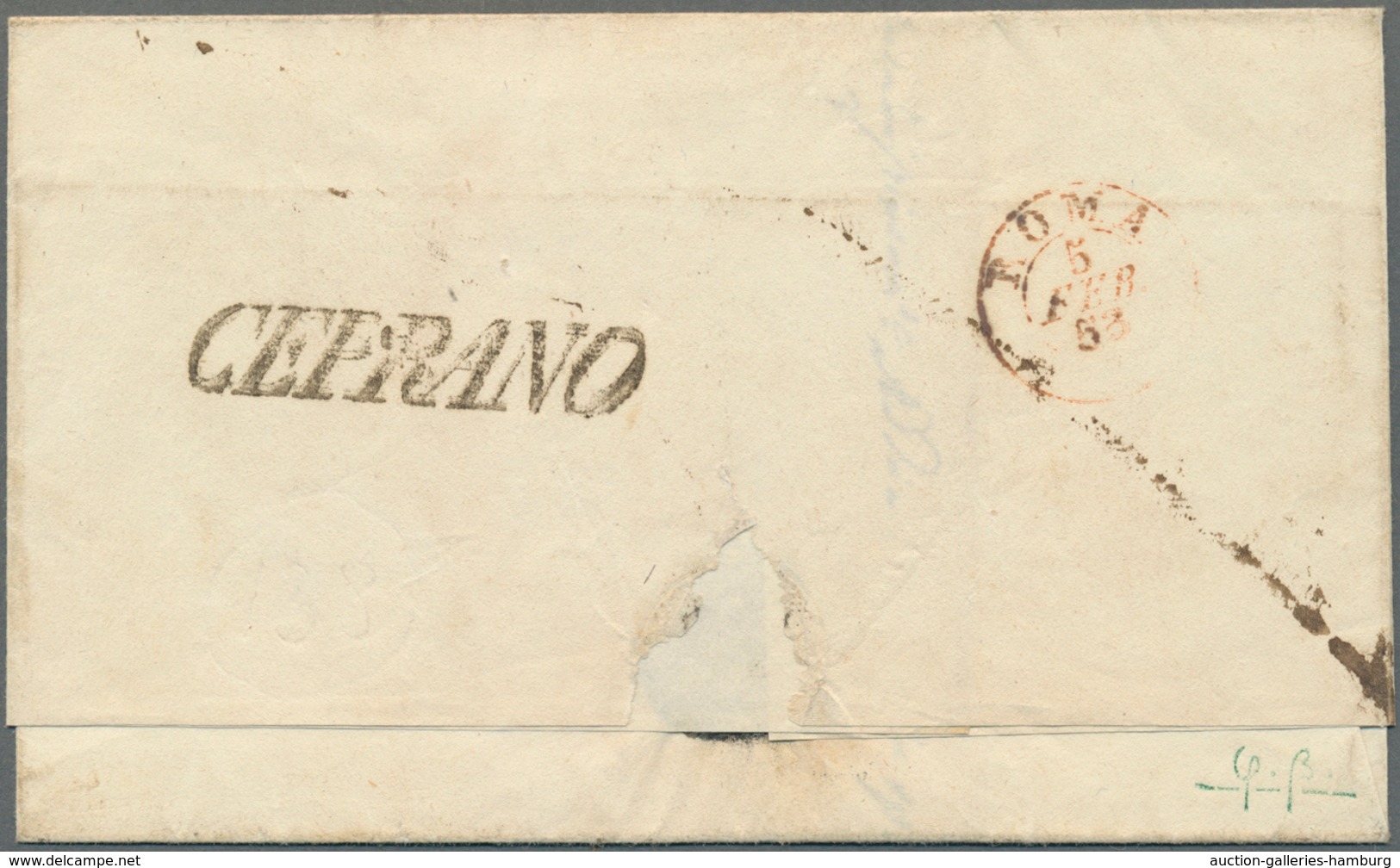 Italien - Altitalienische Staaten: Kirchenstaat: 1852, 3 Baj Black On Brown-orange, Full Margins, Ti - Papal States