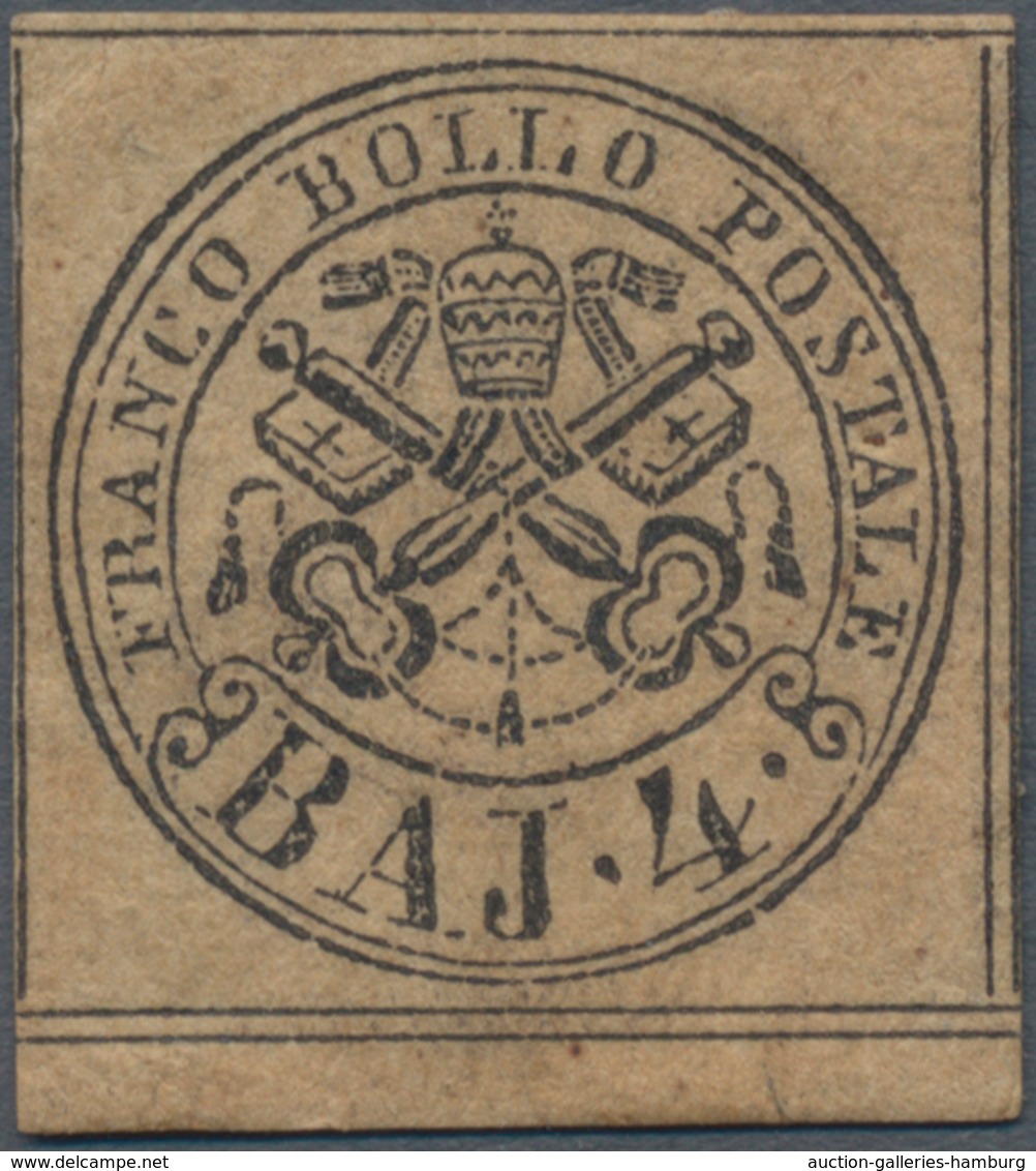Italien - Altitalienische Staaten: Kirchenstaat: 1852, 4 Baj. Light Grey Brown, Mint With Large Part - Kirchenstaaten