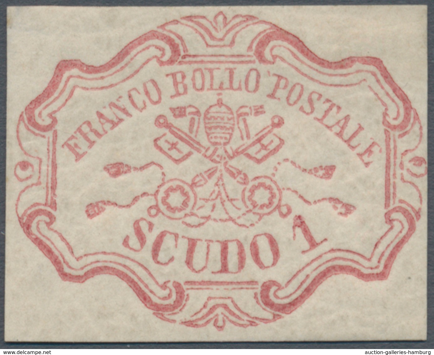 Italien - Altitalienische Staaten: Kirchenstaat: 1852, 1sc. Rose-carmine, Fresh Colour, Slightly Tou - Kirchenstaaten