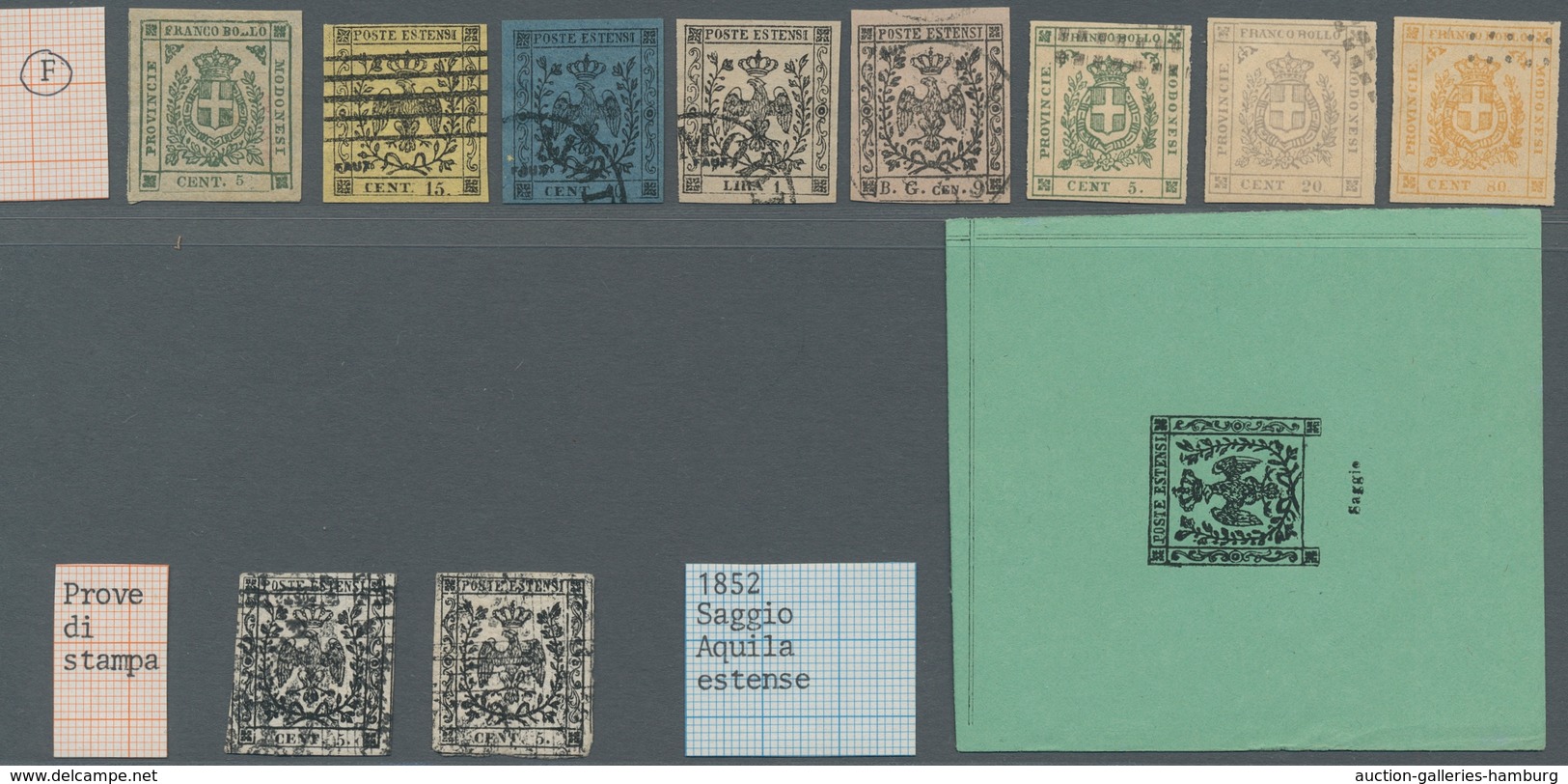 Italien - Altitalienische Staaten: Modena: 1852-59, überkomplette Ungebrauchte Bzw./und Gestempelte - Modena
