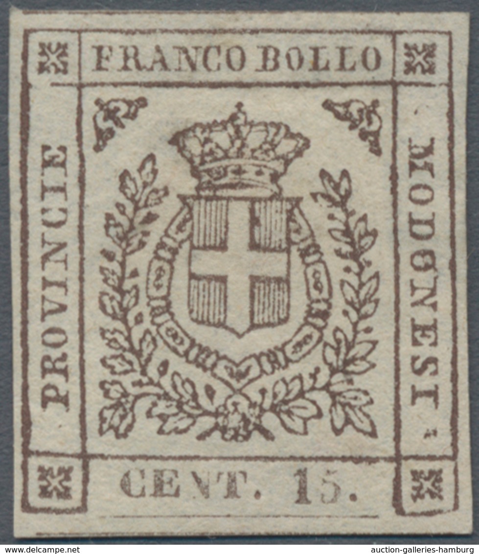 Italien - Altitalienische Staaten: Modena: 1859, 15 C Brown Unused With New Gum, All Sides Full Marg - Modena