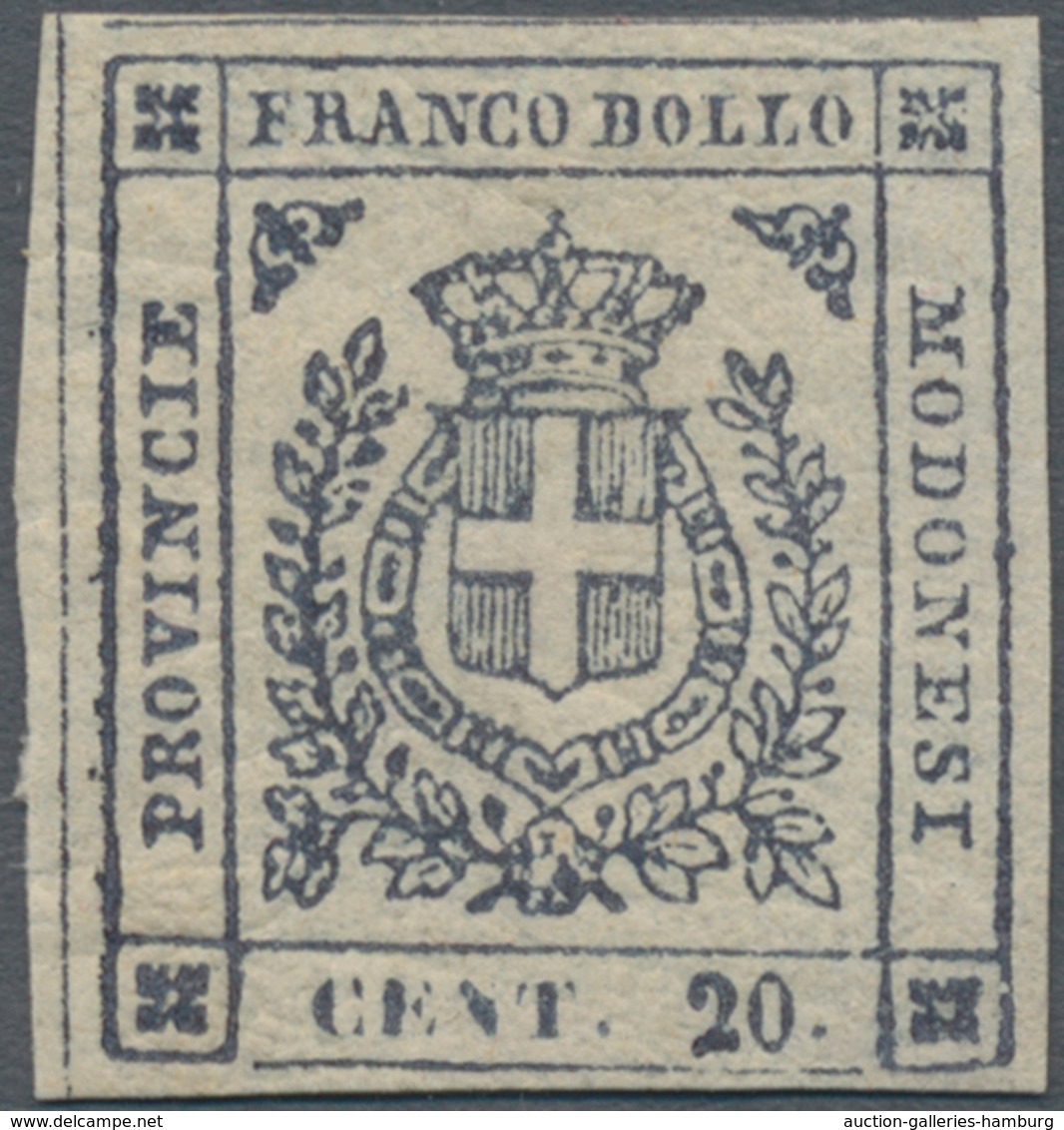 Italien - Altitalienische Staaten: Modena: 1859, 20 C Violet Slate Mint With Original Gum, All Sides - Modena