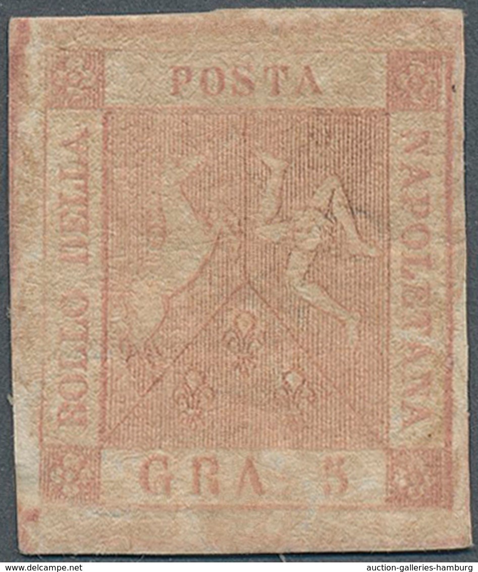 Italien - Altitalienische Staaten: Neapel: 1858, Coat Of Arms 5 Gr. Brownish-rose Mint LH, Very Fine - Naples