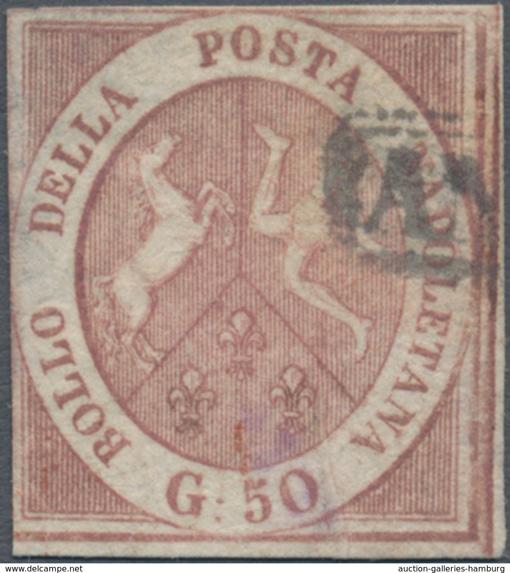 Italien - Altitalienische Staaten: Neapel: 1858, 50 Gr Rose-carmine Cancelled With Frame Postmark, O - Neapel