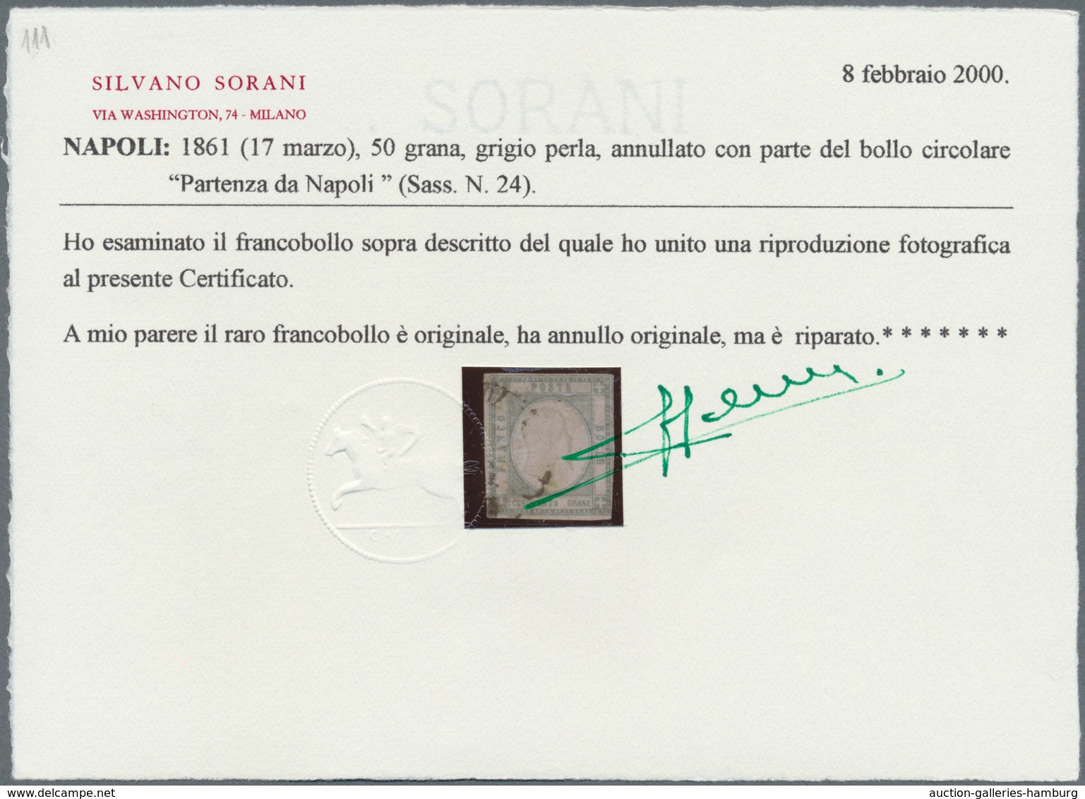 Italien - Altitalienische Staaten: Neapel: 1861, Italy - Province Of Naples: 50 Gr Pearl Grey, Three - Neapel