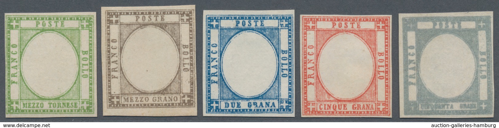 Italien - Altitalienische Staaten: Neapel: 1861. Proofs Without Embossed Center In Adopted Colors. F - Neapel