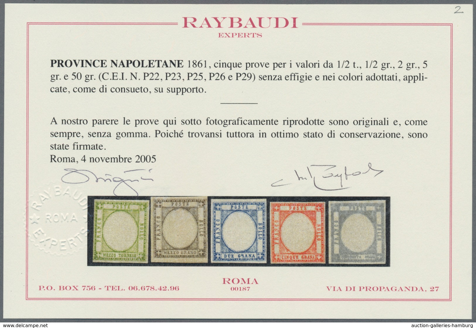 Italien - Altitalienische Staaten: Neapel: 1861. Proofs Without Embossed Center In Adopted Colors. F - Neapel