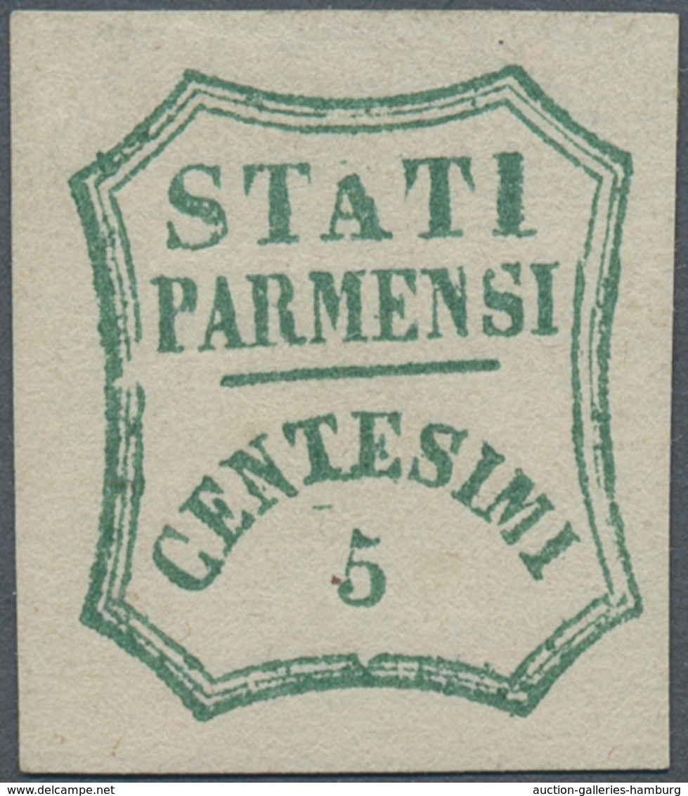 Italien - Altitalienische Staaten: Parma: 1859, Octagonal Shield 5 C Blue-green MINT NEVER HINGED OR - Parma