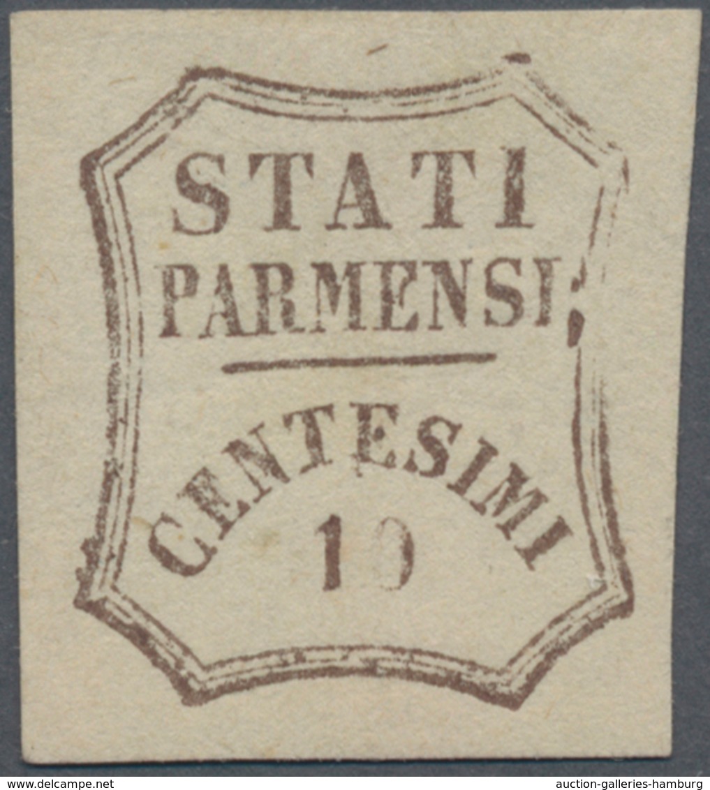 Italien - Altitalienische Staaten: Parma: 1859, 10 C Dark-brown Mint Never Hinged, Very Wide Margins - Parma