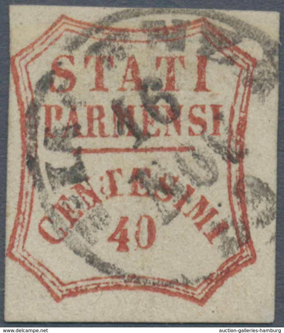 Italien - Altitalienische Staaten: Parma: 1859: Provisional Government, 40 Cents Brown Red, First Co - Parma