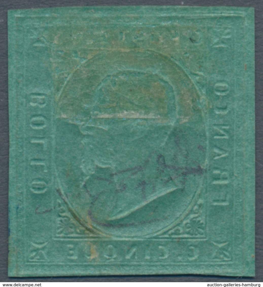 Italien - Altitalienische Staaten: Sardinien: 1853, 5 Cents Green, Mint With Gum, In Excellent Condi - Sardinien