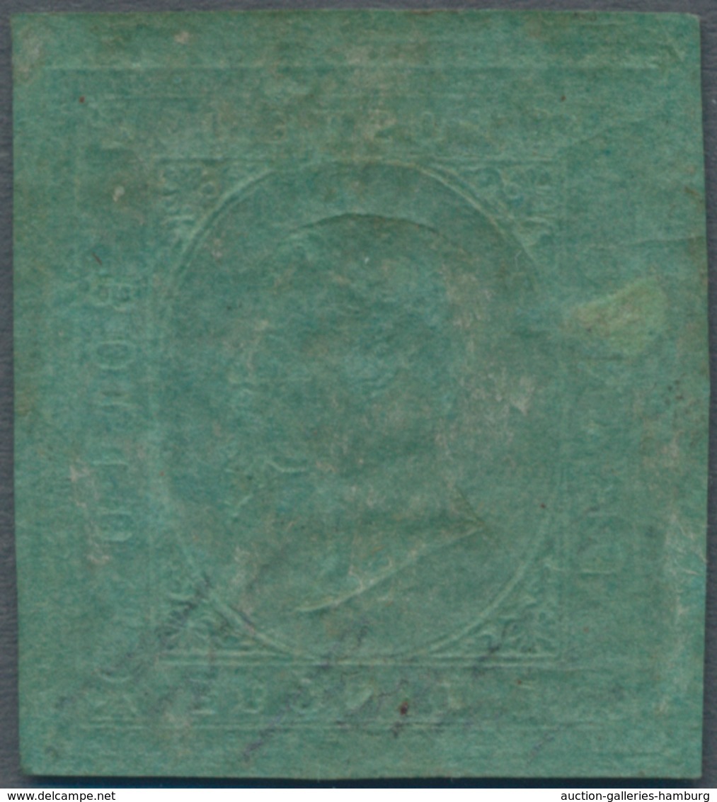 Italien - Altitalienische Staaten: Sardinien: 1853, 5 C Blue-green Unused Without Gum, All Sides Wit - Sardinien