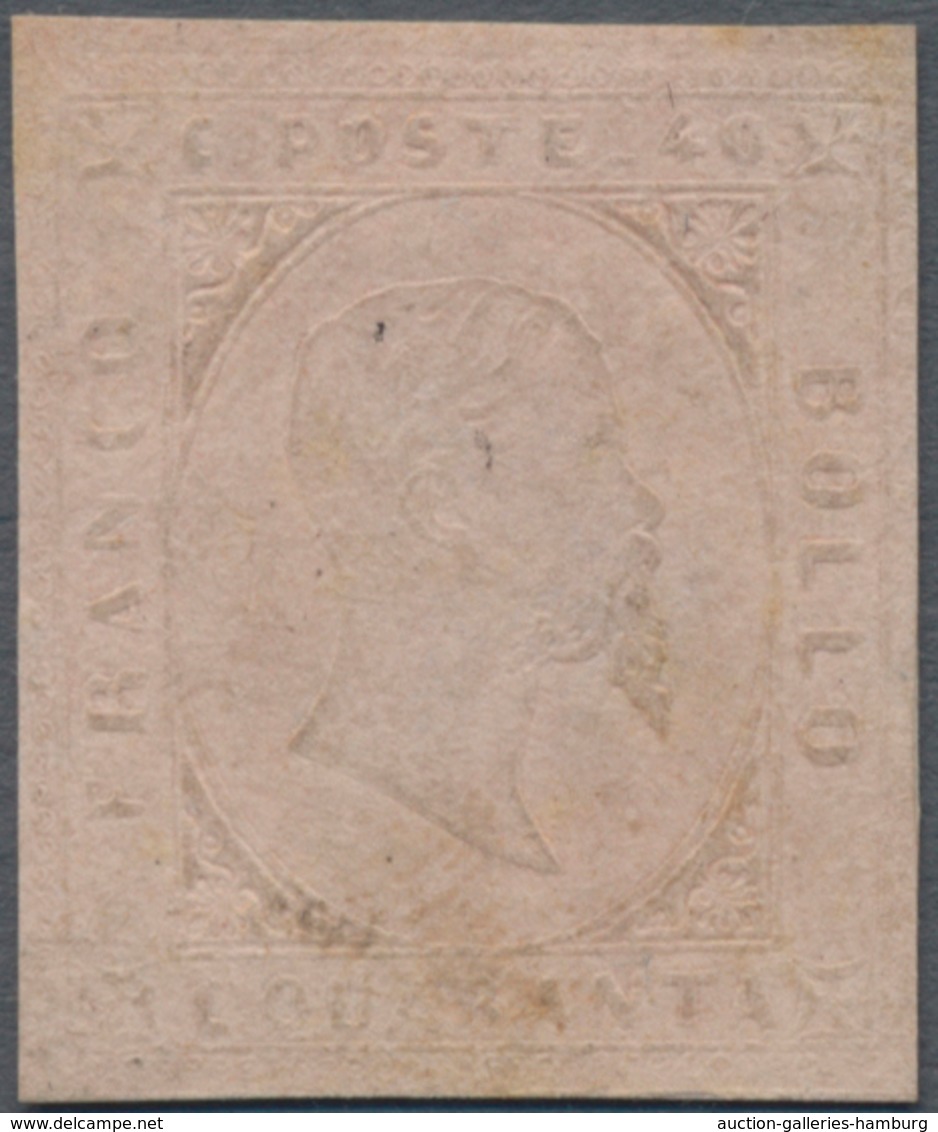 Italien - Altitalienische Staaten: Sardinien: 1853, 40 C Light-rose Unused Without Gum, The Stamp Ha - Sardinia