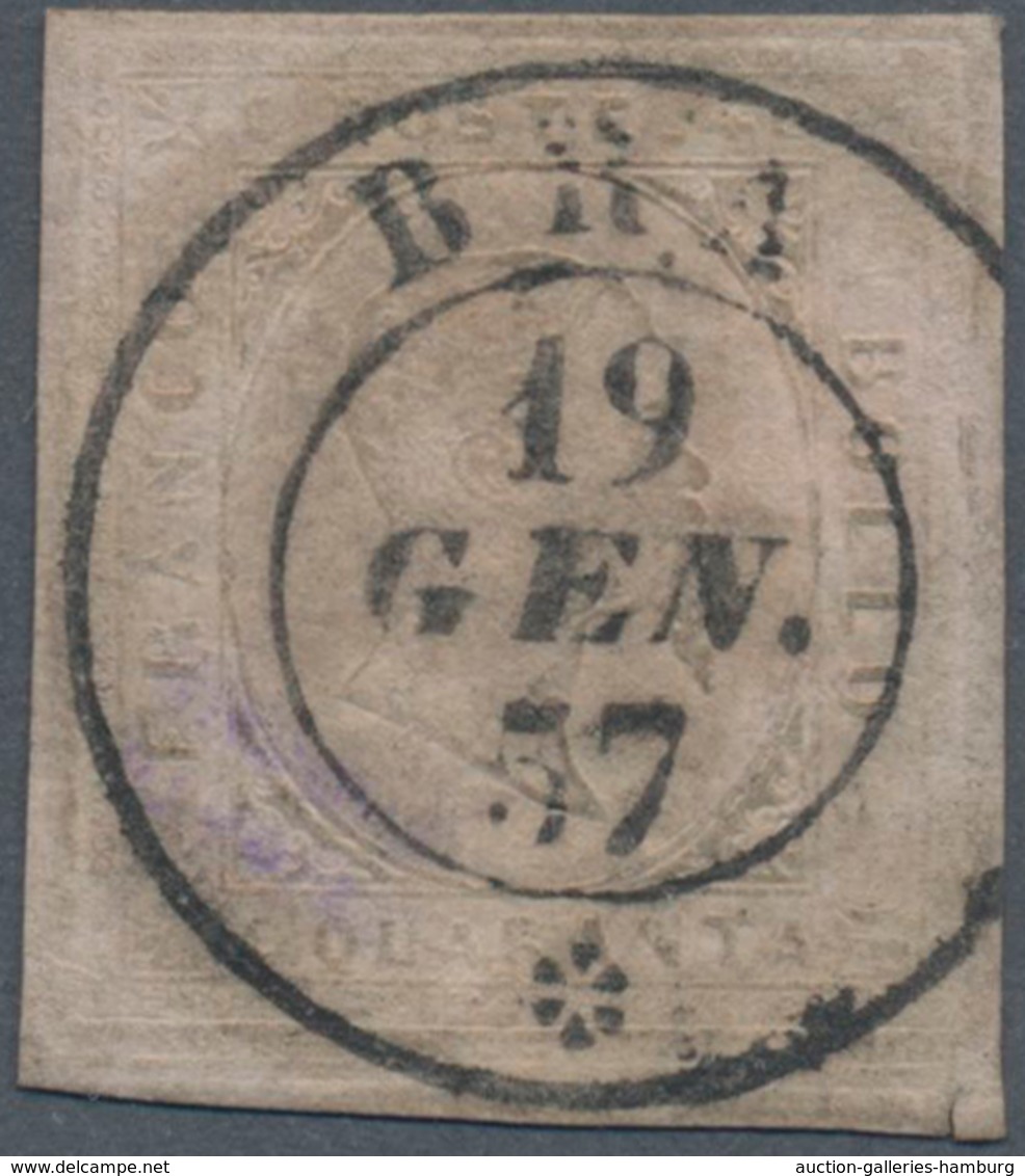 Italien - Altitalienische Staaten: Sardinien: 1853, 40 C Pale Rose Cancelled With Double Circle Post - Sardinia