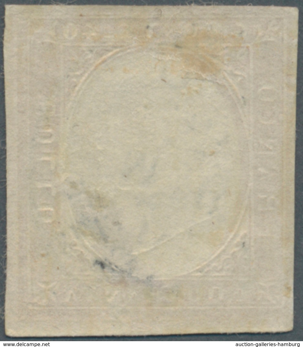 Italien - Altitalienische Staaten: Sardinien: 1854, 40 C Brick-red, Close Margins, Used With Cds GEN - Sardinien