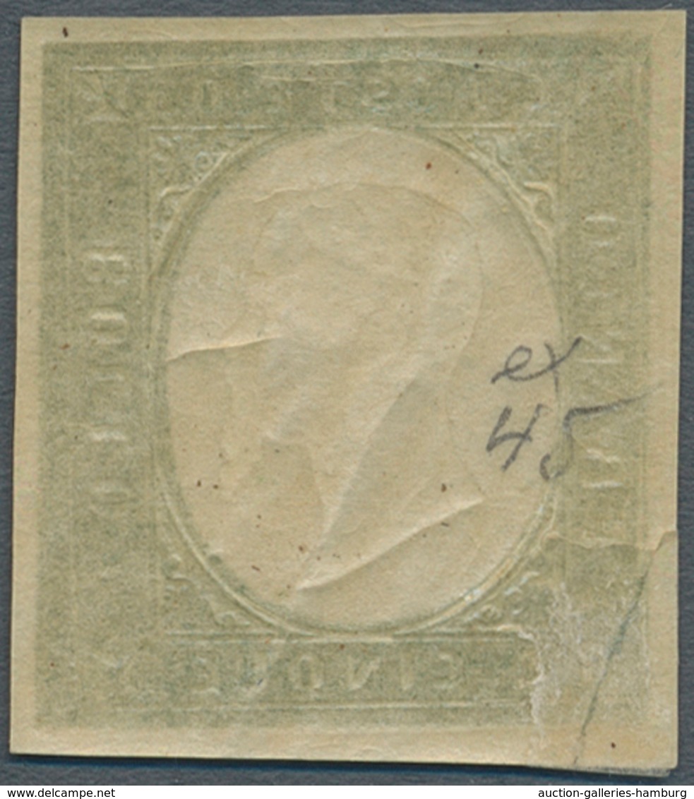 Italien - Altitalienische Staaten: Sardinien: 1854. NOT ISSUED 5 Centesimi Green, Mint With Gum, Usu - Sardaigne