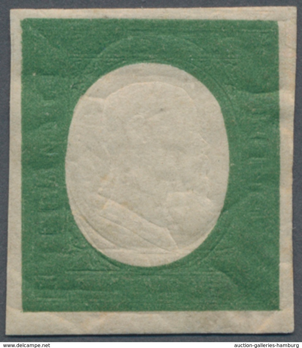 Italien - Altitalienische Staaten: Sardinien: 1854, 5 C Green, Not Issued Stamps Like The 3rd Emissi - Sardinia