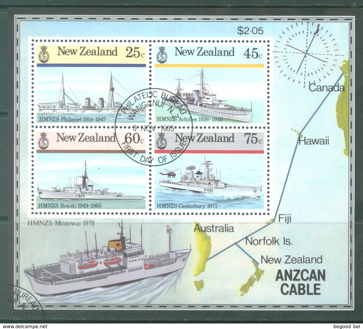 NEW ZEALAND - USED/OBLIT. - 1985 - ANZCAN CABLE - Yv BLOC 53 Mi Bl 7 SG MS1383 Sc 842a - Lot 20578 - Blocs-feuillets