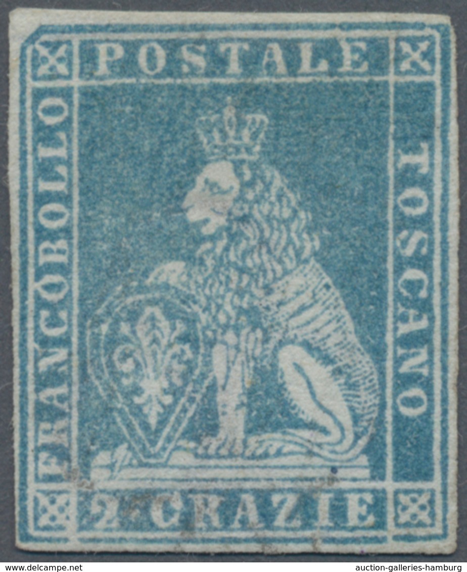 Italien - Altitalienische Staaten: Toscana: 1851, 2 Crazie Blue Unused With New Gum, The Stamp Has F - Tuscany