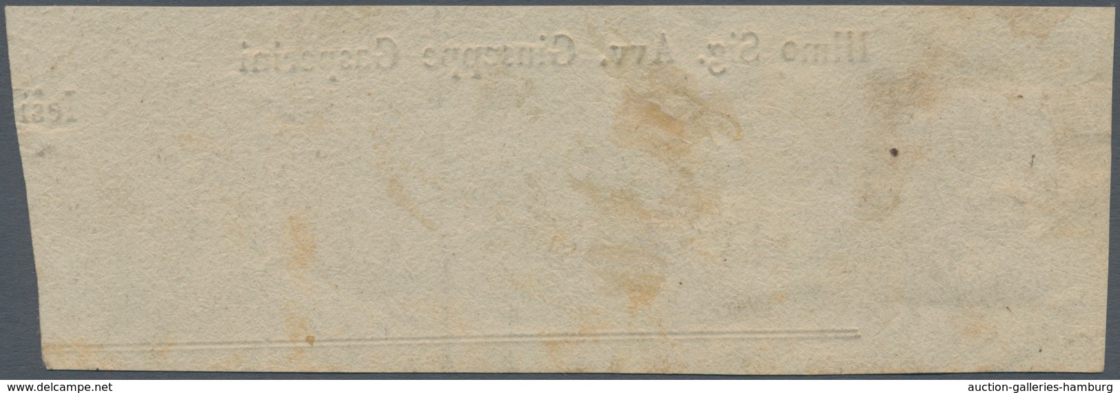 Italien - Altitalienische Staaten: Toscana: 1857, 1 Q. Black, Isolated On A Newspaper Wrapper Front - Tuscany