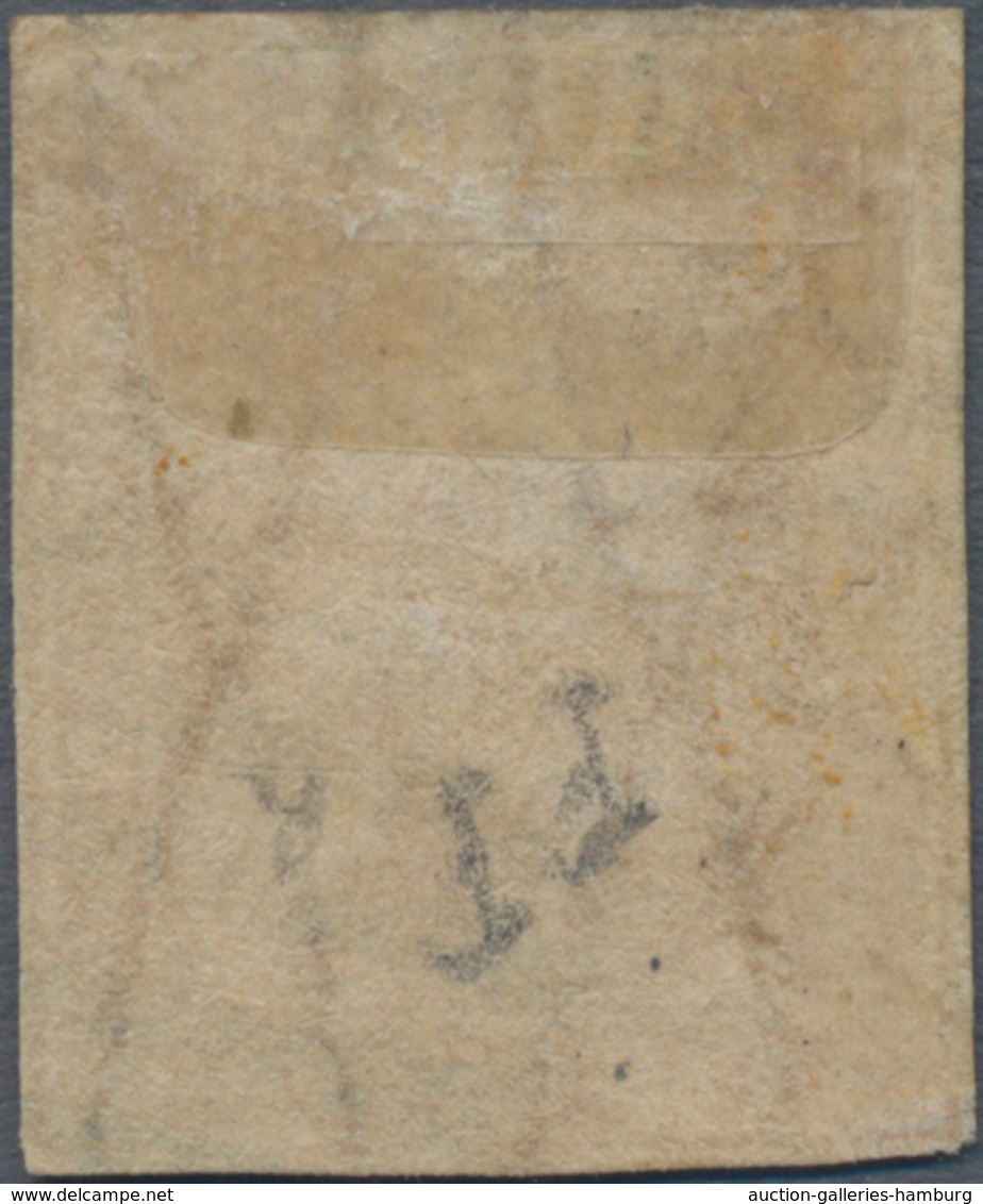 Italien - Altitalienische Staaten: Toscana: 1857, 1 Soldo Ochre On White Paper, Used, Repaired. Cert - Toskana