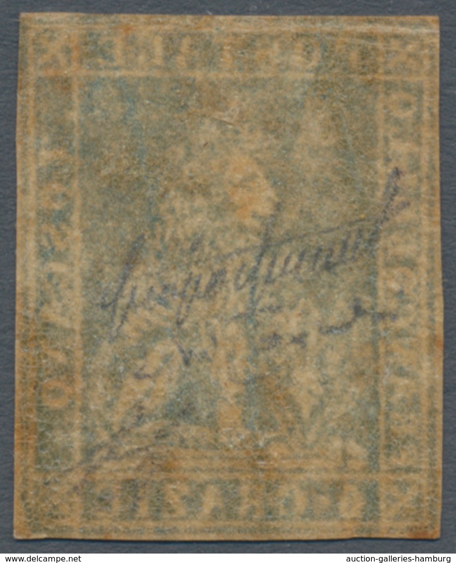 Italien - Altitalienische Staaten: Toscana: 1857, 6 Crazie Dark Blue On White Paper Mint With Origin - Toskana