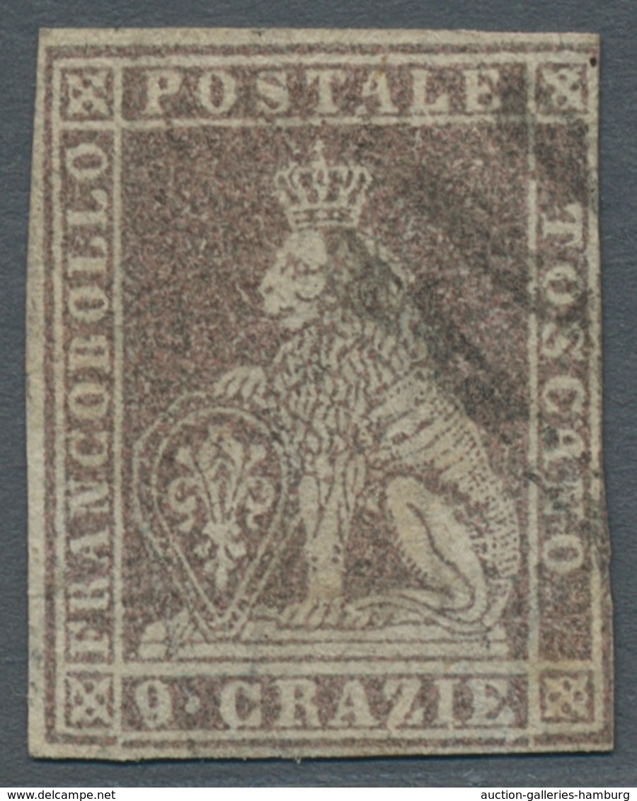 Italien - Altitalienische Staaten: Toscana: 1859, 9 Crazie Bruno Lilaceo, 9cr. Lilac-brown Fine Used - Tuscany