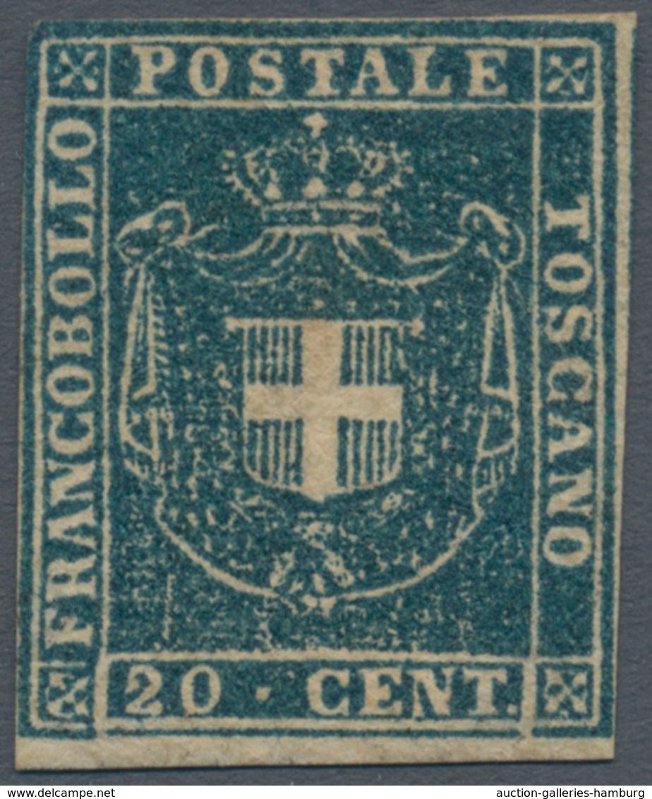 Italien - Altitalienische Staaten: Toscana: 1860, Provisional Government, 20 Cents Blue, New With Or - Tuscany