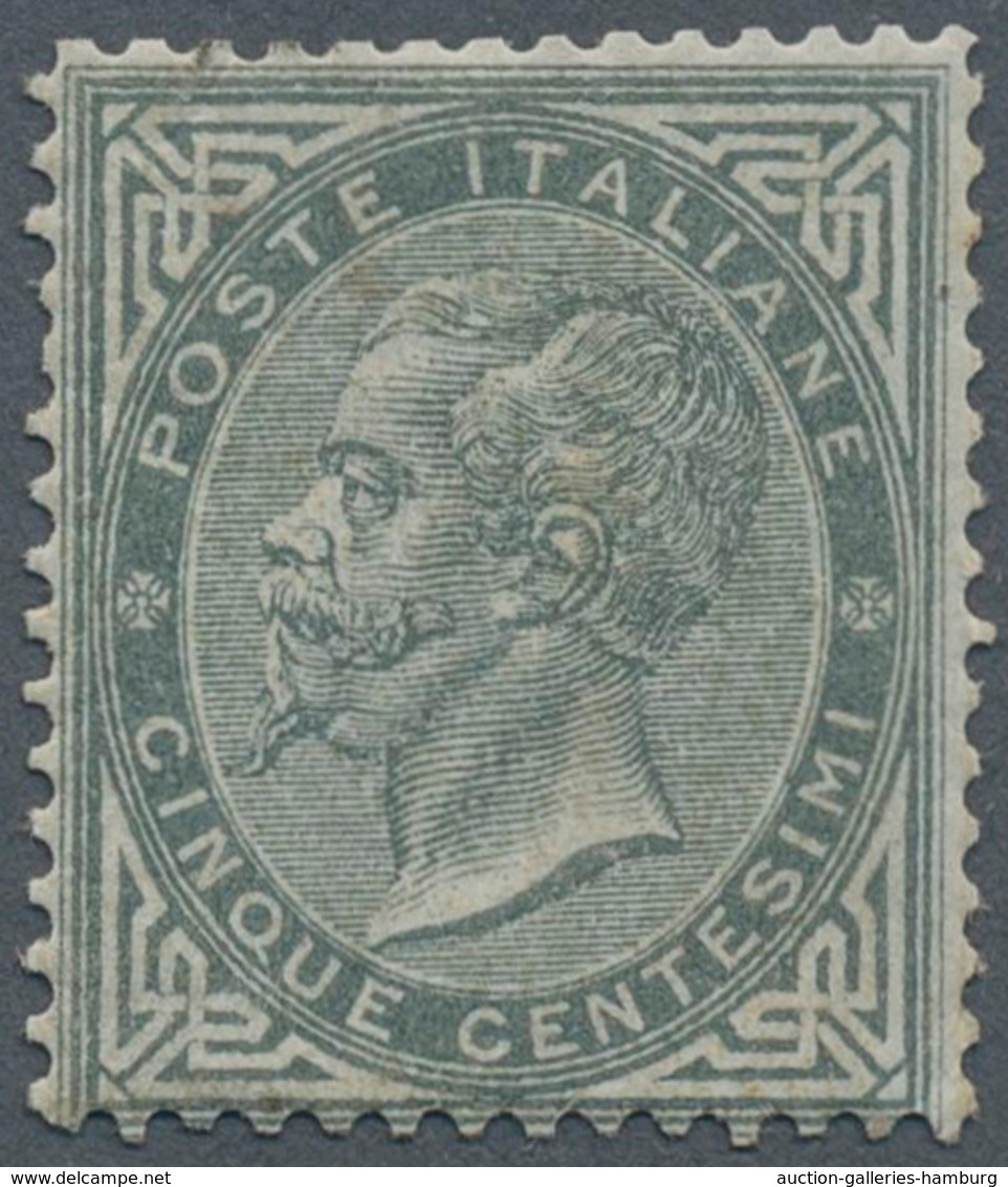 Italien: 1863, 5c. Greyish Olive, London Printing, Fresh Colour, Good Centering, Normally Perforated - Mint/hinged