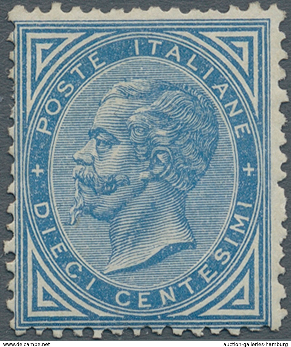 Italien: 1877. 10 C Blue, Unused With Partial Gum. Certificate Raybaudi. - Ungebraucht