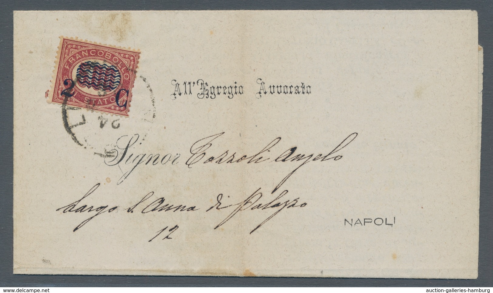 Italien: 1878-1879, Newspaper Stamps On Covers: 2 Centesimi On 0.02 On Wrapper Of The National Bank - Mint/hinged