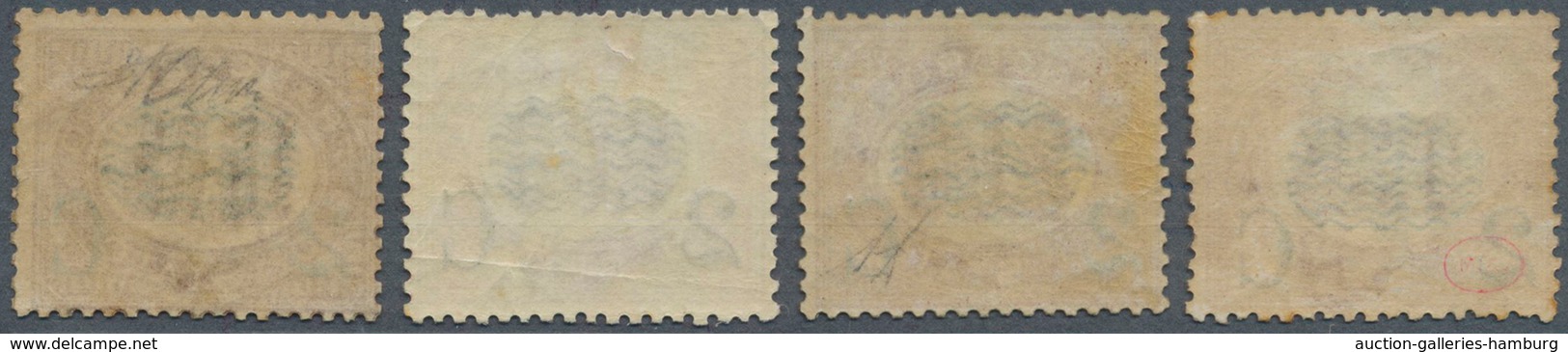 Italien: 1878, Newspaper Stamps: Surcharge 2 C In Blue On Four Different Values Incl. 0,30 L, 2,00 L - Mint/hinged