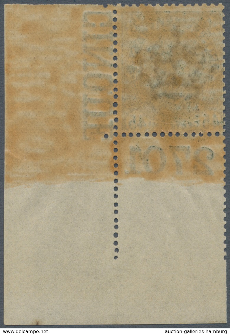 Italien: 1895, 45 Cents Olive Green "Umberto I", Sheet Corner With Plate Number "2701", MNH; With Ra - Mint/hinged