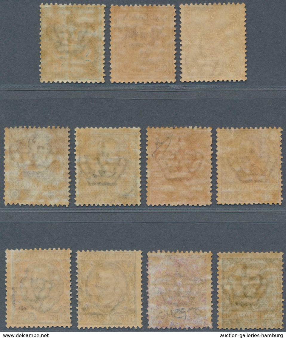 Italien: 1901, 'Floreale' Definitives (Victor Emanuel III. And Coat Of Arms) Complete Set Of 11 Unus - Mint/hinged