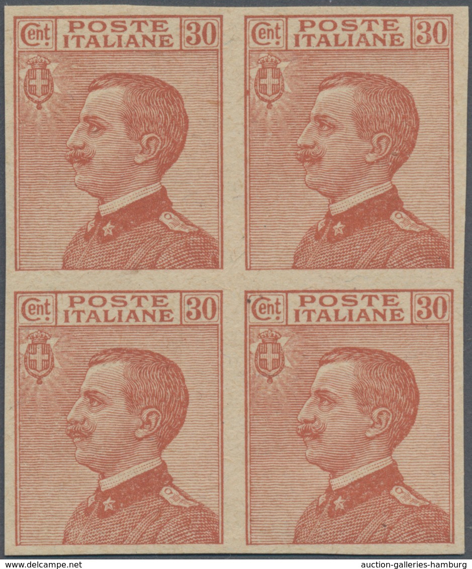 Italien: 1922, 30 C Orange-brown In Block Of Four, Imperforated, Mint Never Hinged - Mint/hinged