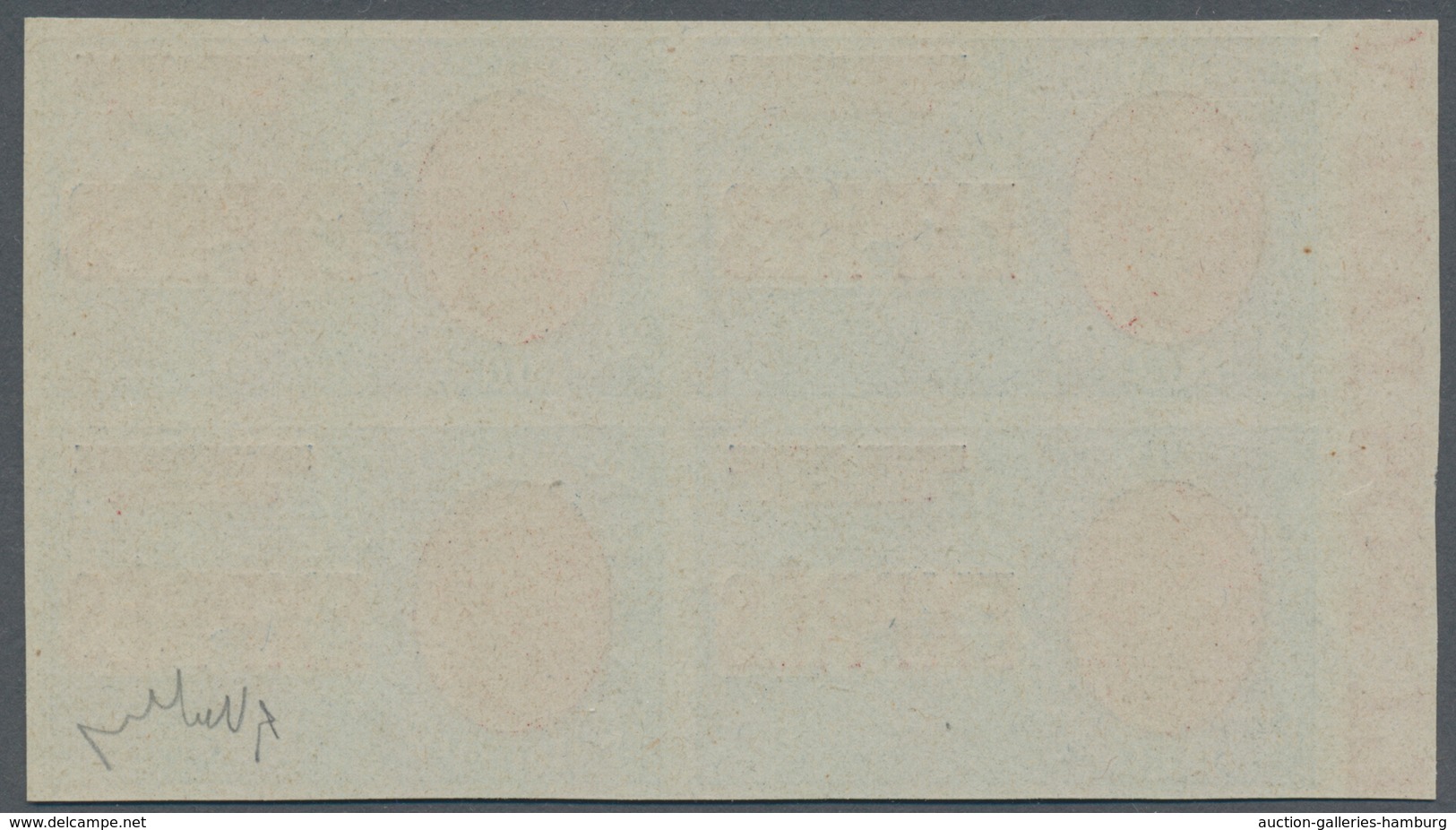 Italien: 1926, 2.50 L Blue/red Block Of Four Imperforated, Mint Never Hinged, Signed - Mint/hinged