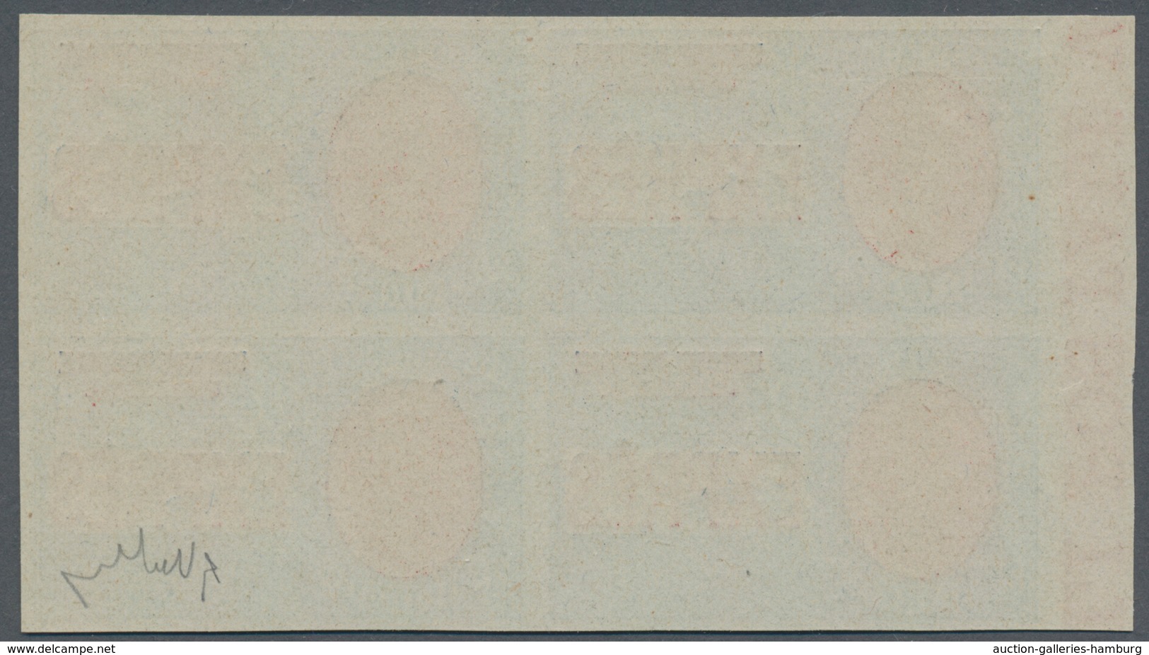 Italien: 1926, 2.50 L Blue/red Block Of Four Imperforated, Mint Never Hinged, Signed - Ungebraucht