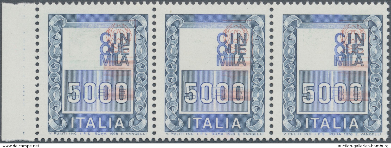 Italien: 1978, 5.000 L Multiple Colour Without The Green Print, So Without The Effigy, And With The - Mint/hinged