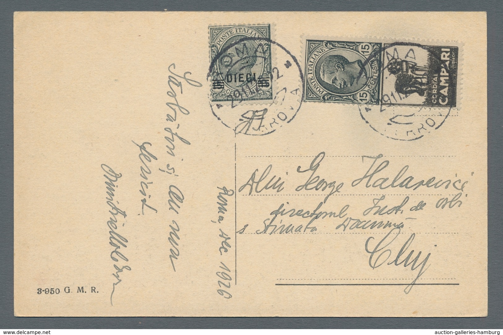 Italien - Zusammendrucke: 1912-1928, Three Interesting Covers Italy, Incl. A Picture Postcard With S - Unclassified