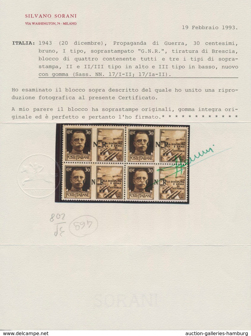 Italien - Militärpostmarken: Nationalgarde: 1943, 30 C Brown+propaganda Stamp With Overprint "G.N.R. - Other & Unclassified