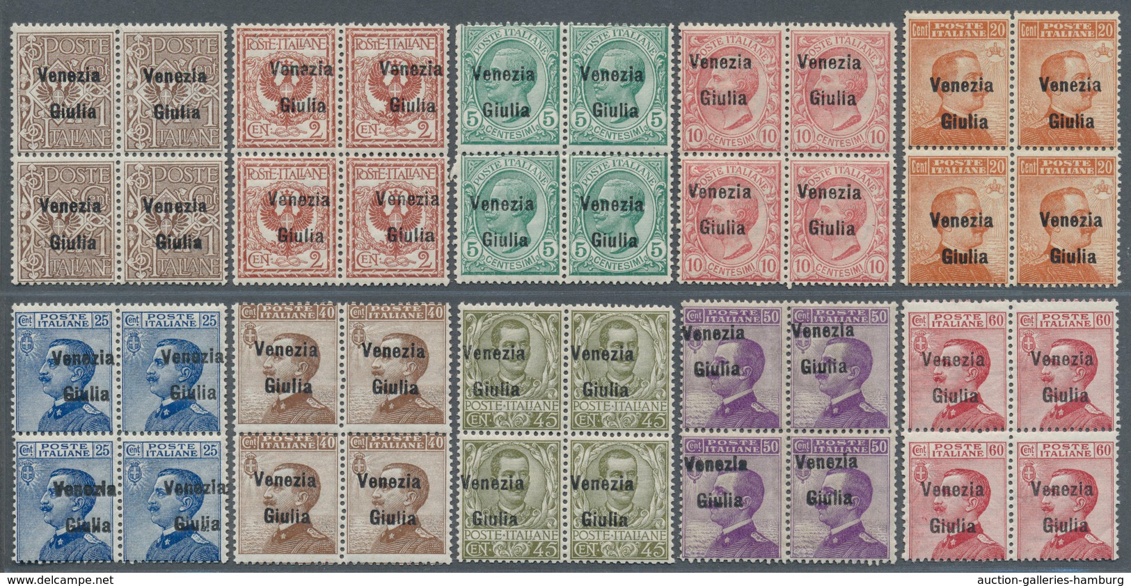 Italienische Besetzung 1918/23 - Julisch-Venetien: 1918/1919, 1c. To 1l., Complete Set Of Eleven Sta - Venezia Giulia