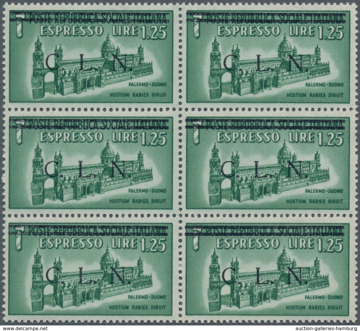 Italien - Lokalausgaben 1944/45 - Torino: 1944, C.L.N. TORINO Local Issue, 1,25 Lire Green, Express - Comite De Liberación Nacional (CLN)