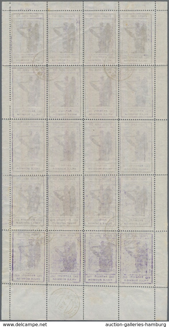 Italien - Lokalausgaben 1944/45 - Valle Bormida: 1945, 50 Cent. Violet Original Sheet Of 20 Items (2 - Nationales Befreiungskomitee