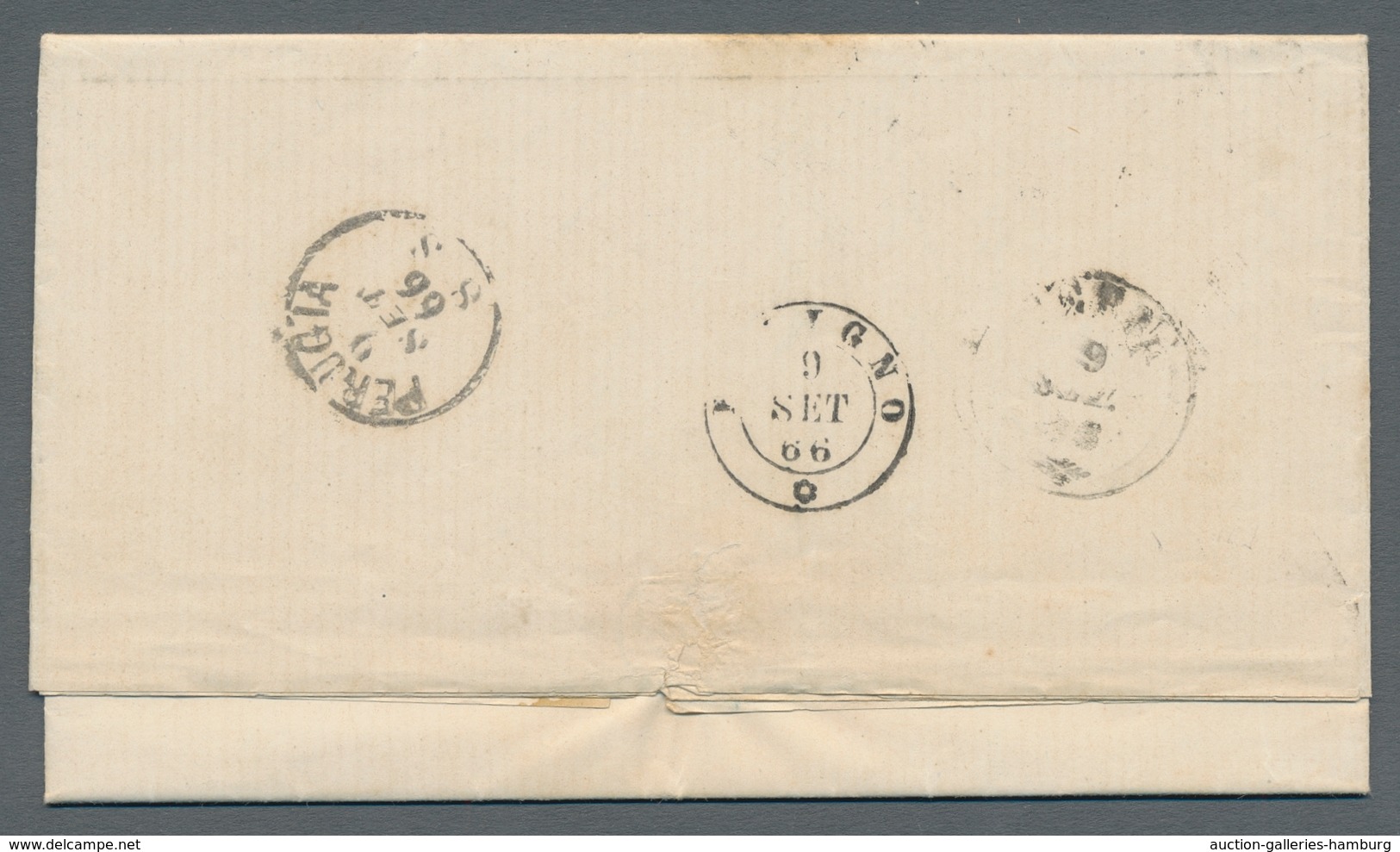 Italien - Stempel: 1866-1869, Three Attractive Covers With Better Cancellations: Pair Of 1 Centesimo - Marcophilia